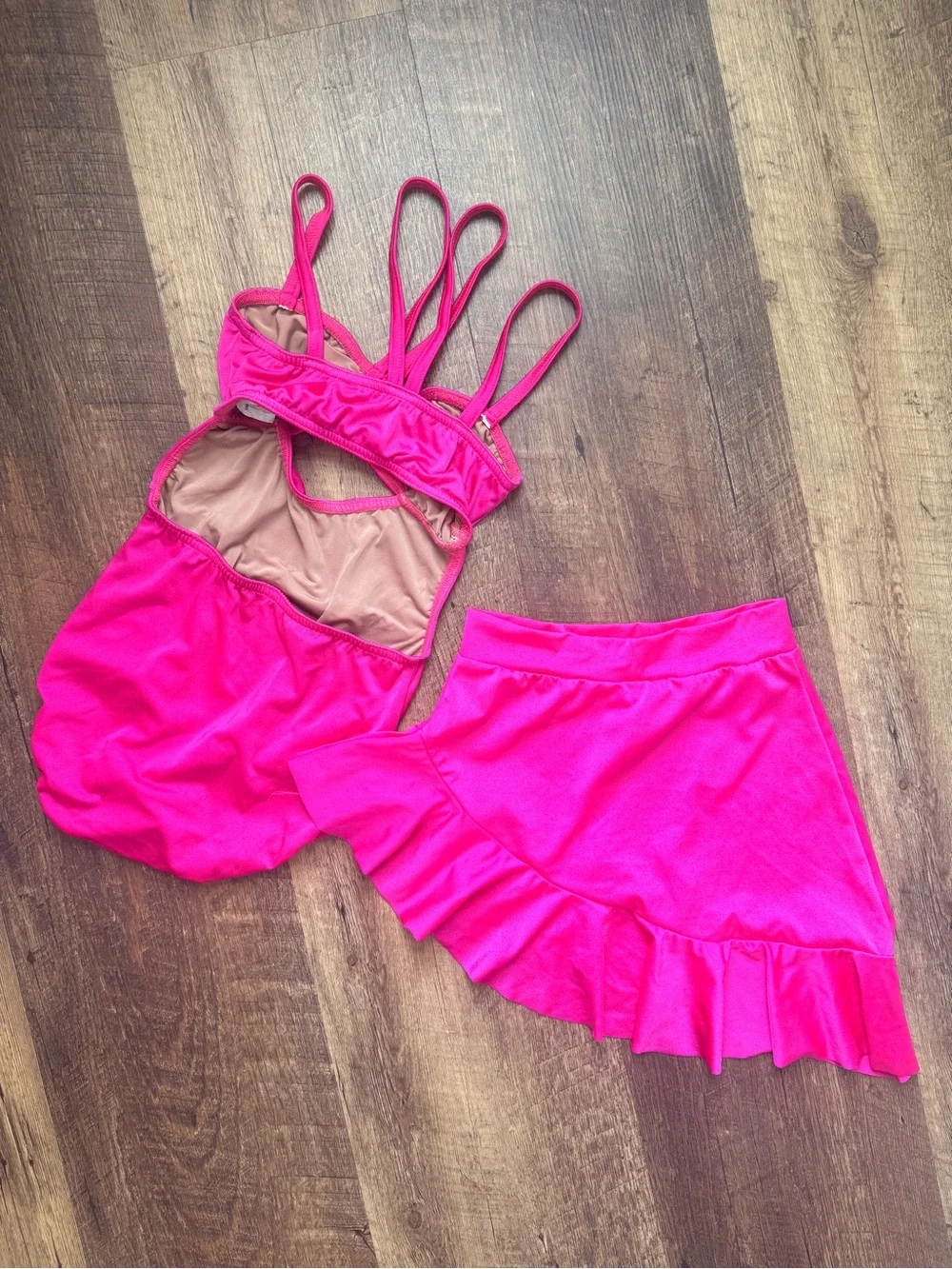 Youth Yellow Cutout Dance Leotard with Double Straps